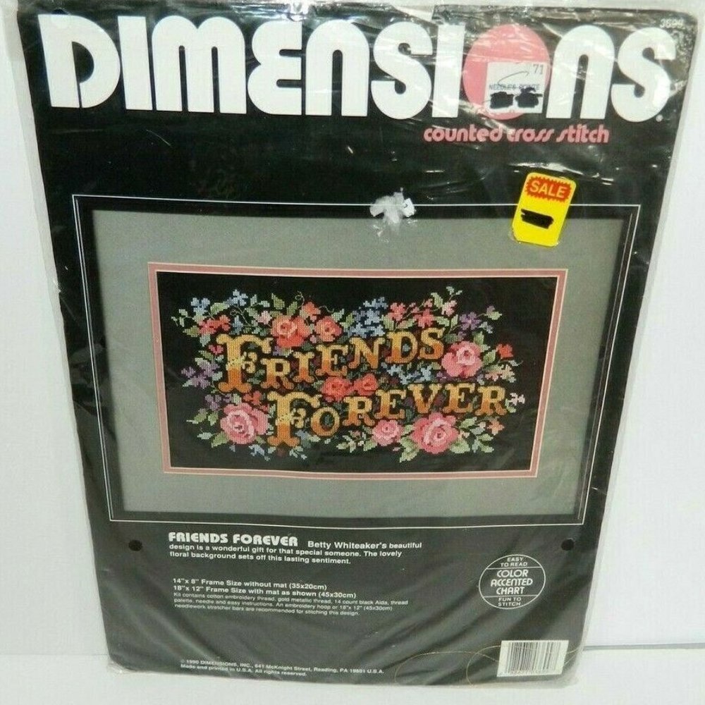 Dimensions FRIENDS FOREVER 3699 Counted Cross Stitch 14" x 8" Betty Whiteakers